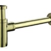 Zdjęcie EMPORIA Półsyfon umywalkowy z mosiądzu okrągły, regulowany, ozdobny, przyłącze ¼ odpływ 32 mm. Złoty
